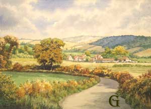 Sean Bolan, original watercolour, chiltern lane