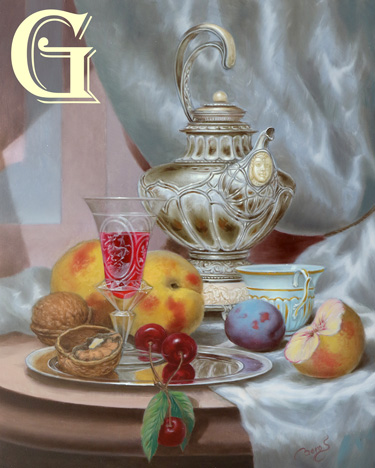 GYULA BOROS original oil painting . STILL LIFE