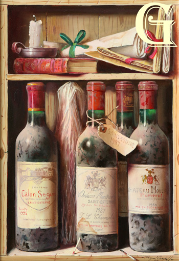 Raymond Campbell original oil painting CLASSICS OF BORDEAUX