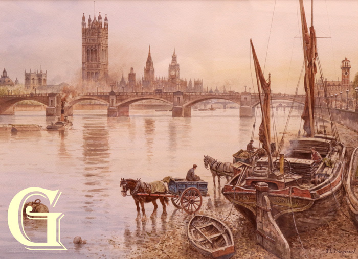 JOHN CHAPMAN, ORIGINAL PAINTING, WESTMINSTER EVENING