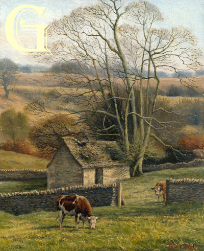 JOyY CODD, ORIGINAL OIL PAINTING ON CANVAS, COTSWOLD PASTURE