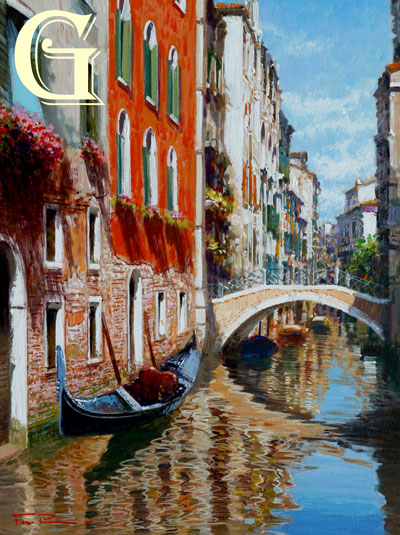 FIORE, OIL PAINTING, RIPPLED REFLECTIONS
