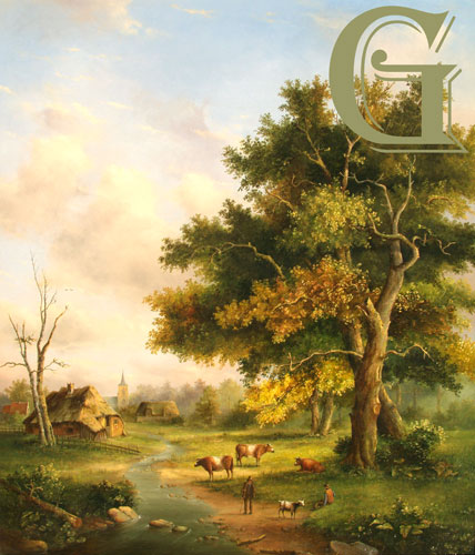 Herkleman, Albert Herkleman, original oil painting, A Dutch Summer Landscape