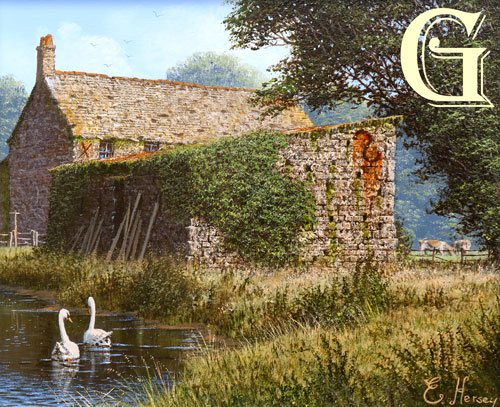 EDWARD HERSEY original painting, THE HAPPY COUPLE