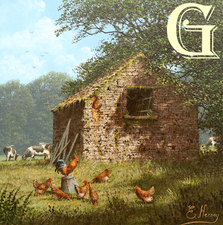 EDWARD HERSEY original painting, ME AND MY GIRLS