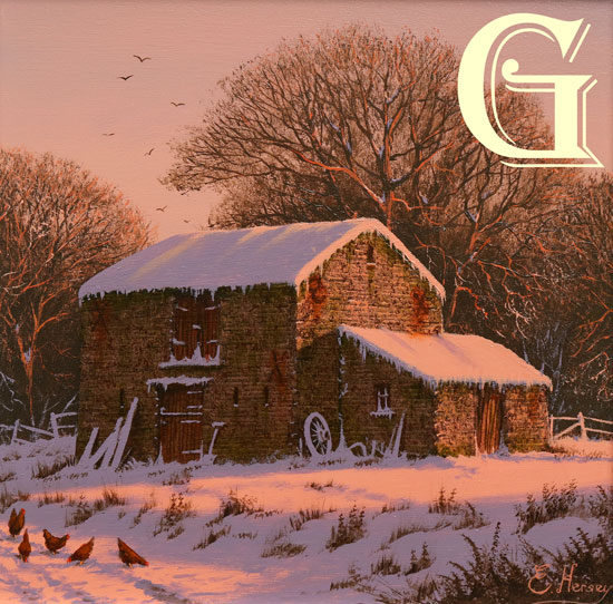 EDWARD HERSEY original painting, A QUIET WITER'S EVE