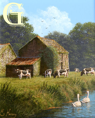 EDWARD HERSEY original painting, ME AND THE GIRLS