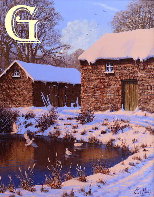 EDWARD HERSEY original painting ONE WINTER'S MORN