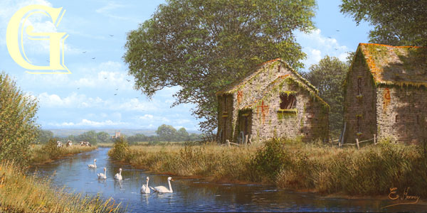 EDWARD HERSEY original painting, QUIET WATERS