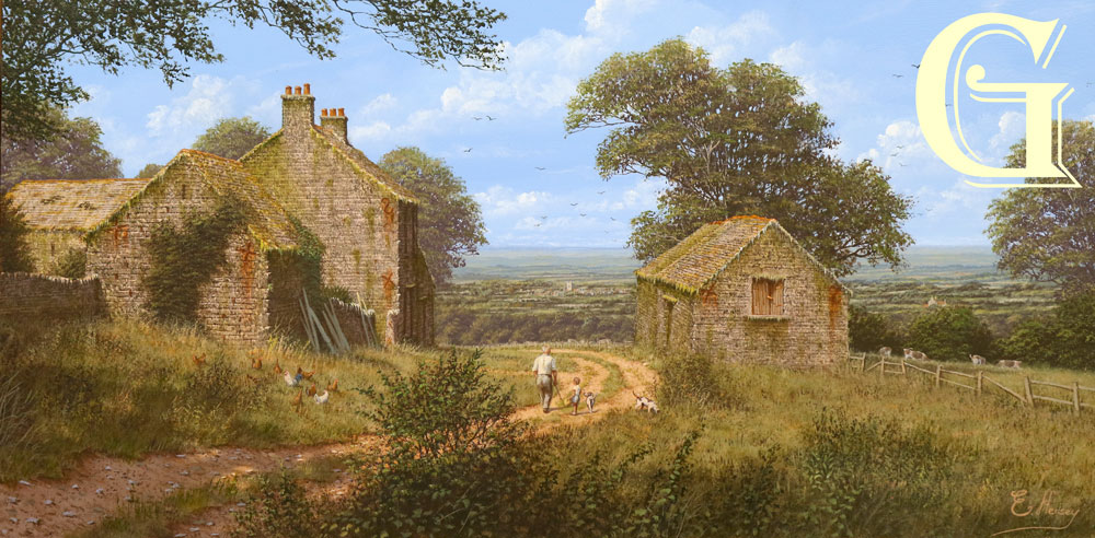 EDWARD HERSEY original painting, AFTERNOON WALK
