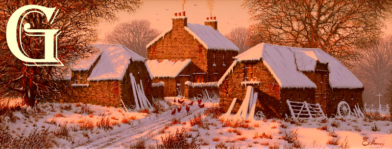 EDWARD HERSEY original painting, COLOURS OF A WINTERS EVE