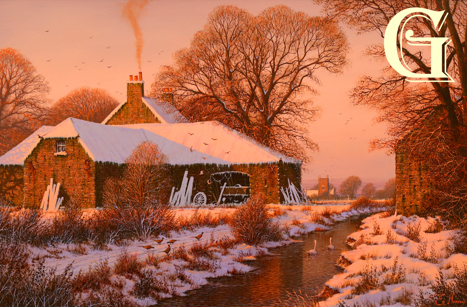 EDWARD HERSEY original painting, TOWARDS A WINTER'S DUSK