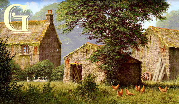 EDWARD HERSEY original painting, SUMMER VISITORS