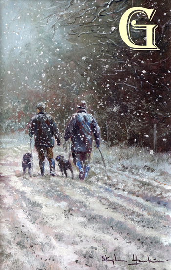 Stephen Hawkins oil painting A WALK IN THE SNOW