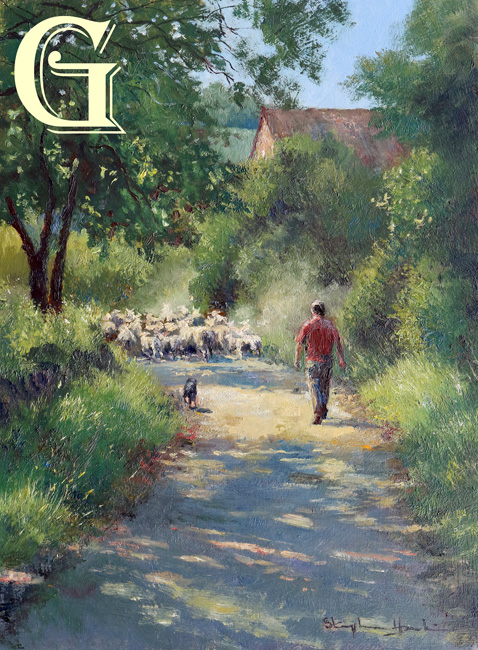 Stephen Hawkins oil painting , CHANGING PASTURE