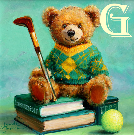 AMANDA JACKSON original painting,THE GOLFERS COMPANION