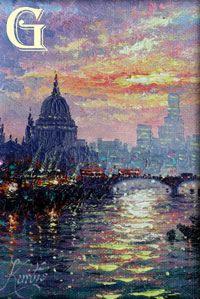 ANDREW GRANT KURTIS, ORIGINAL PAINTING, REFLECTION OF THE THAMES