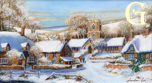 Gordon Lees original painting, WINTER WALK