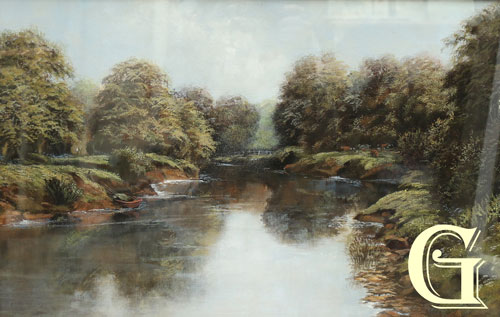 Gordon Lees original painting, THE RIVER BENDS