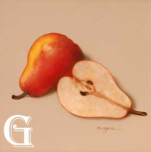 MONREAL, STILL LIFE PEARS, AN ORIGINAL PAINTING
