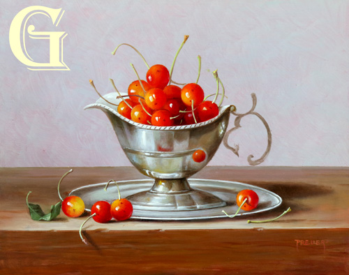ORIGINAL OIL PAINTING BY ZOLTAN PREINER, STILL LIFE FRUIT WITH  LEMONS