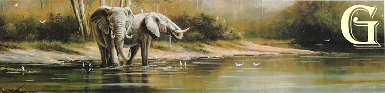 GRANT HACKING, LIMITED EDITION PRINT, ELEPHANT RIVER, PRINT,