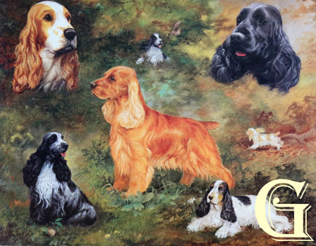 LIZABETH HALSTEAD, LIMITED EDITION PRINT, SPOILT FOR CHOICE, PRINT, SPANIELS