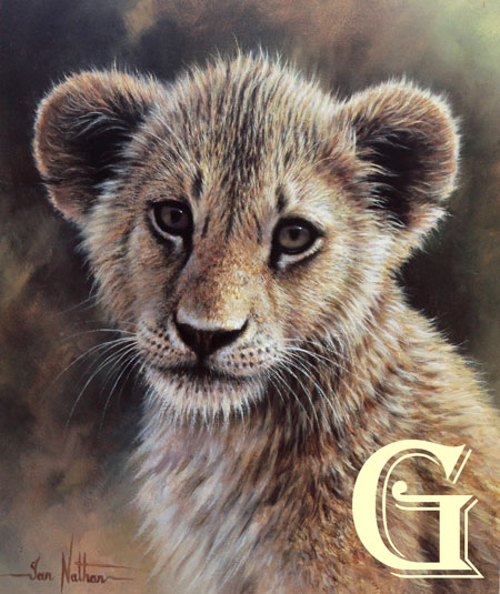 IAN NATHAN, LIMITED EDITION PRINT, LION CUB, PRINT
