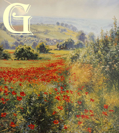 rex preston, summer haze, poppies, limited edition print,