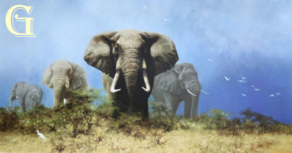 david shepherd, elephants, storm over africa, limited edition print, david shepherd print