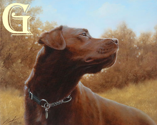 John Silver, print, chocolate brown labrador, hot chocolate, limited edition print