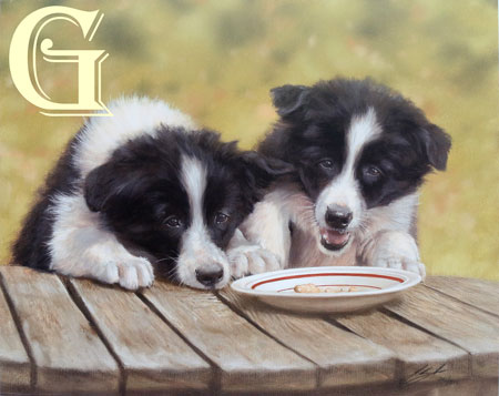 John Silver, print, the last biscuit, collie dogs