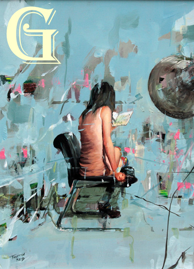 TRISTAN REID, ORIGINAL PAINTING ON PANEL, A GOOD BOOK