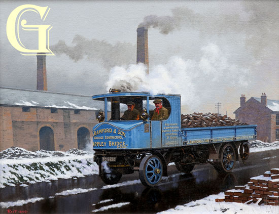 MALCOLM ROOT, ORIGINAL OIL PAINTING, STEAM ROAD AND RAIL, WITHAM