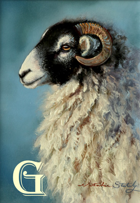 STUTELY, ORIGINAL PAINTING, BLACKFACE RAM
