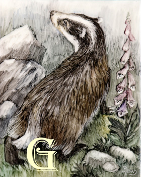 Rita Whitaker, enamel painting on copper, BADGER