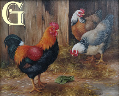 Carl Whitfield oil painting, EAT YOUR GREENS