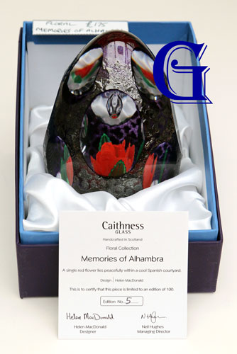 CAITHNESS GLASS PAPERWEIGHT MEMORIES OF ALHAMBRA