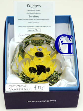 CAITHNESS GLASS PAPERWEIGHT HOTHOUSE SUNSHINE
