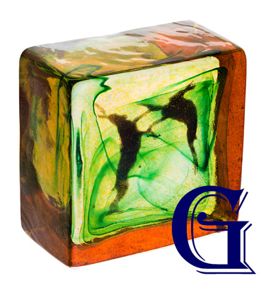 CAITHNESS GLASS PAPERWEIGHT BOXING CLEVER