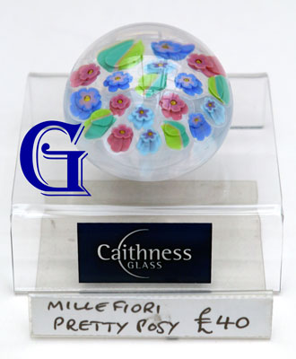 CAITHNESS GLASS PAPERWEIGHT MILLEFIORI PRETTY POSY