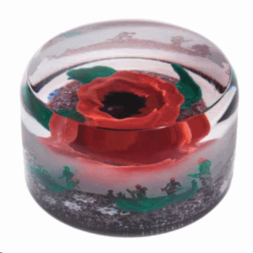 CAITHNESS GLASS PAPERWEIGHT WW1 COLLECTION IN FLANDERS FIELDS
