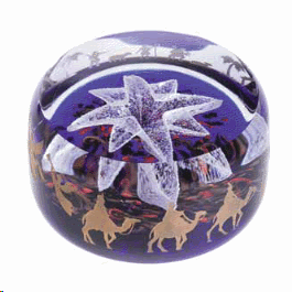 CAITHNESS GLASS PAPERWEIGHT CHRISTMAS COLLECYION STAR OF BETHLEHEM