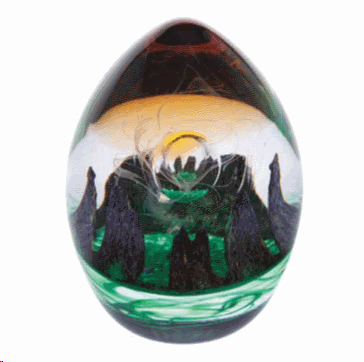 CAITHNESS GLASS PAPERWEIGHT ABSTRACT COLLECTION SACRED CIRCLE