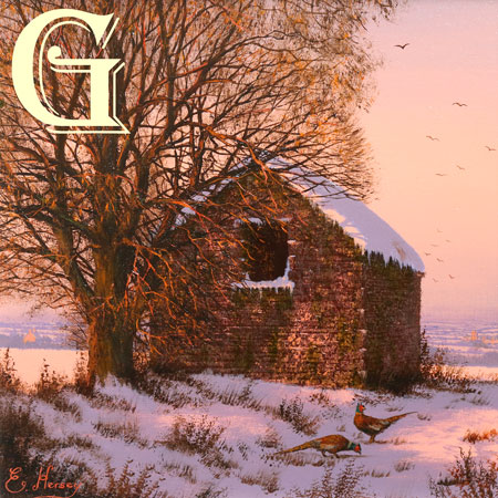 EDWARD HERSEY original painting, OVERLOOKING THE SNOWY VALE