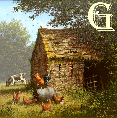 EDWARD HERSEY original painting, SURVEYIN THE SCENE