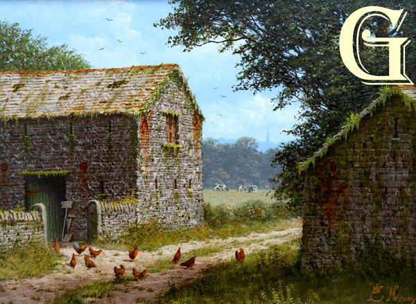 EDWARD HERSEY original painting, ME AND MY GIRLS