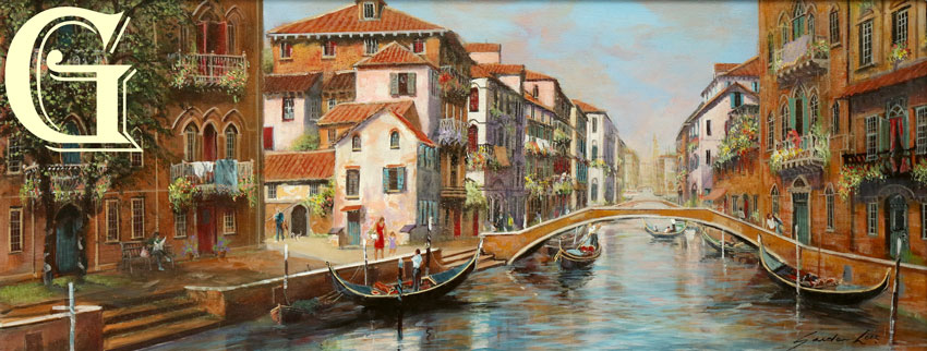 Gordon Lees original painting, A VENETIAN CANAL